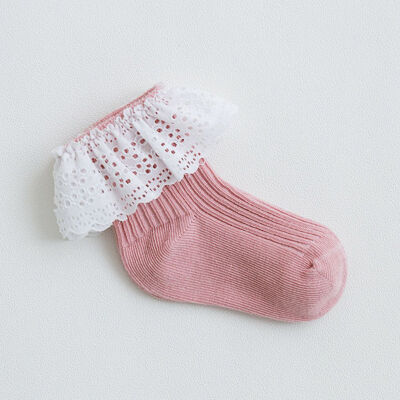 

2019 New Spring And Summer Children&39S Lace Socks Lace Side Girls Socks Solid Color Baby Socks