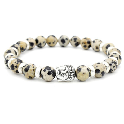 

Buddha Head Stone Mens Beaded Jewelry Lava Stone Beads Bracelets Party Gift Stretch Yoga Jewelry