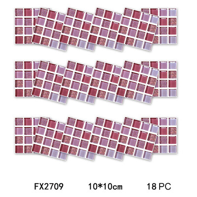 

〖Follure〗18PCS 3D Self-adhesive Wall Stickers Simulation European Geometric Tile Stickers