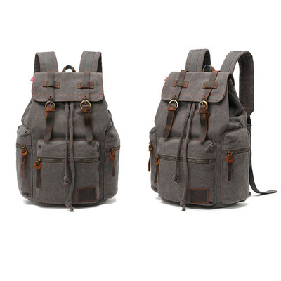 

hjfgy Canvas Bag Retro Mens Bag Backpack Computer Bag Student Bag