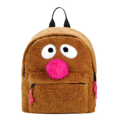 

Cute Cartoon Soft Fleece Backpacks Women Girl Shoulder School Travel Bags