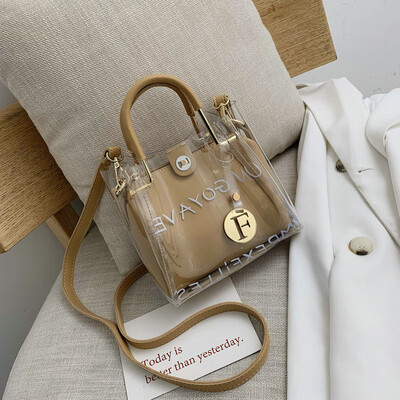 

Jelly transparent bag female summer bucket mother bag new 2019 foreign style portable messenger bag fashion shoulder bag