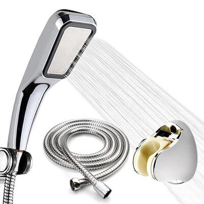 

300 Holes Pressurized Water Saving Square Handheld Shower Sprinkler with Hose&Wall Bracket G12 Faucet Replacement Spray Showe