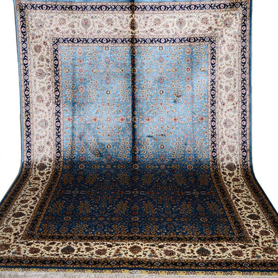 

FangCun 6x9 Blue Turkish-style hand-knotted silk carpetuse for office or living roomwe produced carpets for Xiaomi company