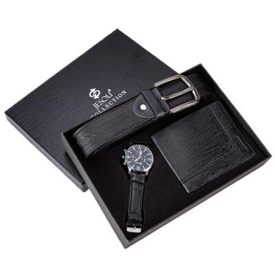 

Mens Gift Set Quartz Watch Wallet Belt With Exquisite Gift Box