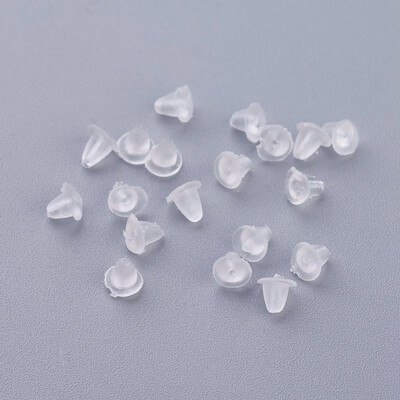 

Plastic Earring Ear Nuts Earrings Backs Clear 3x4mm Hole 04mm