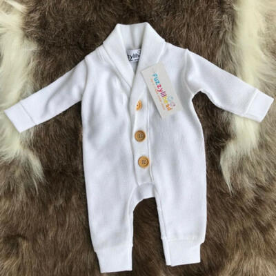

US Newborn Baby Boy Girl Button Romper Bodysuit Jumpsuit Playsuit Outfit Clothes