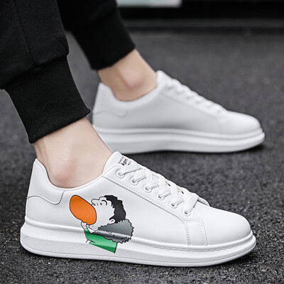 

Mens Small White Shoes Personality White Board Shoes Spring New Korean Edition Baitao Student Leisure Hot Dog Tide Shoes