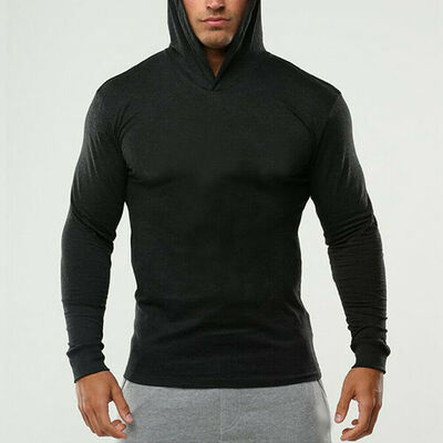 

Men Gym Thin Hoodie Long Sleeve Hoodies Sweatshirt Casual T-Shirt Fitness Tops