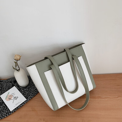 

Chic minimalist bag fashion small fresh contrast Tote bag new 2019 minimalist womens portable shoulder bag