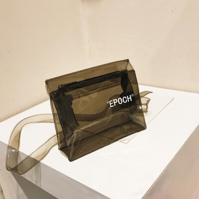 

Girls summer transparent bag new style 2019 Korean style high-quality jelly wide-band small-party messenger bag
