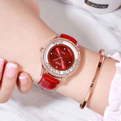 

Full diamond star empty watch ladies tide Korean version of the simple womens watch waterproof womens belt