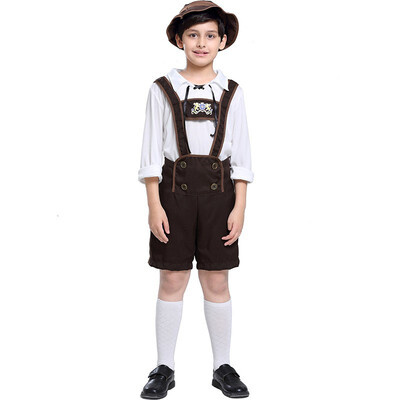 

2019 New Style boy Traditional Oktoberfest Costume Lederhosen Bavarian Octoberfest German Beer boys Costume for Sale