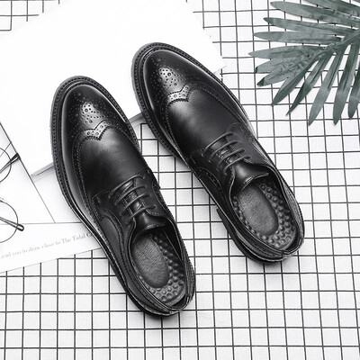

Mens shoes spring tide shoes Brock carved mens shoes mens England wild thick Korean version of casual shoes men