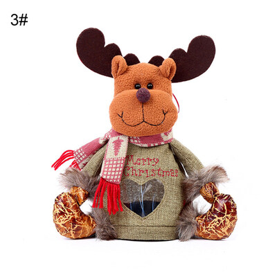 

Christmas Santa Deer Snowman Pattern Apple Candy Gift Storage Bag Tree Decor
