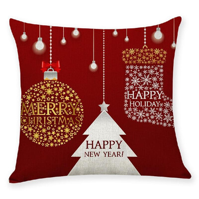 

Pillow Cover Christmas Tree Cartoon Sofa Cushion Case Protector 45x45CM Without Core