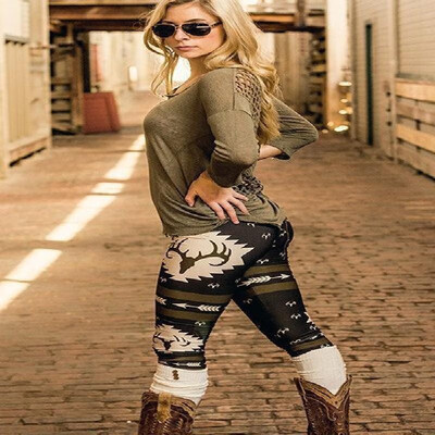 

AliExpress eBay Europe&the United States new Christmas Halloween camouflage print explosions outdoor high-elastic leggings wom