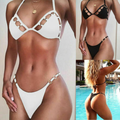

Women Swimwear Padded Bandage Bikini Top Triangle Swimsuit Beachwear Bathing