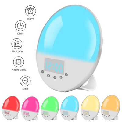 

〖Follure〗Wake- Up Light Alarm Clock Sunrise Simulation Sleep Aid Feature With FM Radio