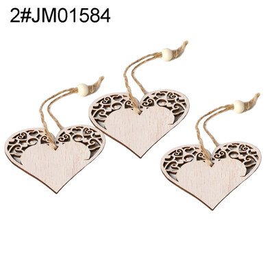 

3Pcs Wooden Hollow Blank Slices Pendants DIY Crafts Christmas Tree Ornaments