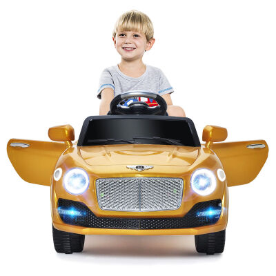 

6V Kids Ride On Car Electric Battery Power RC Remote Control & Doors w MP3-Golden