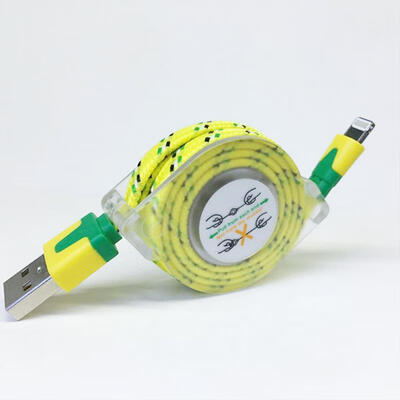 

Retractable Lightning Charge Cord Nylon Braided Charging And Syncing Cable