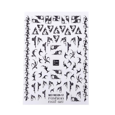 

3D Nail Sheet Flower Pattern Hollow Nail Art Transfer Decals Self-adhesive Lace Sticker