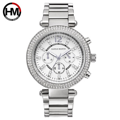 

RM Fashion Diamond Three Eye Six Digit Digital Scale Ladies Steel Belt Quartz Watch