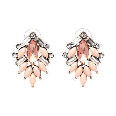 

JURAN 2019 New Arrival Fashion Statement Gem Crystal Tree Shape Stud Earrings For Women Hot Jewelry 9 Colors Wholesale J50064