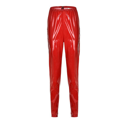 

Tailored Women Leggings Zipper Faux Leather Club Party Skinny Shiny Pants Trousers