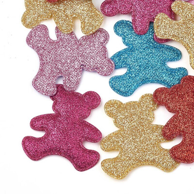 

Glitter PU Patches with Non Woven Fabric Back&Sponge Inside Bear Mixed Color 605x565x35mm