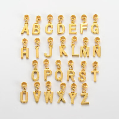

Letter Alloy European Dangle Beads Large Hole Pendants Golden 2830x512x2mm Hole 45mm about 26pcsset