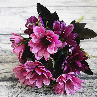 

Wedding Bouquet Silk Daisy 5 Branches Fake Plants Artificial Flowers Home Decor