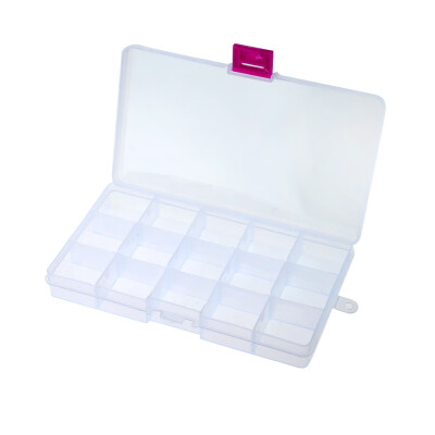 

15 Grid Splited PP Plastic Storage Box Jewelry Small Components Hardware