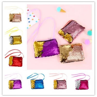 

New Baby Sequins Coin Purse Change Wallet Change Kids Pouch Glittering Zipper Clutch Bags Satchel
