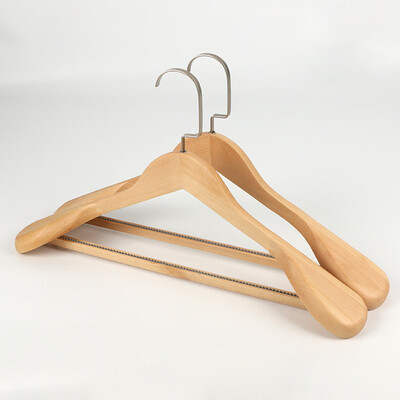 

Toponeto High-Grade Wide Shoulder Wooden Coat Hangers - Solid Wood Suit Hanger