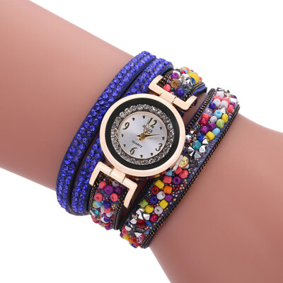 

Explosion models colorful stone winding female bracelet watch diamond winding ladies quartz watch
