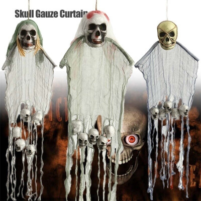 

Halloween Decoration Skull Gauze Curtain DecorationColor Is Random