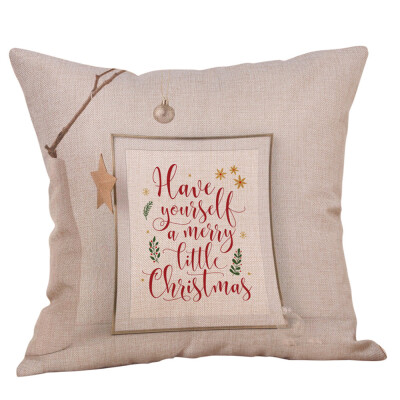 

Tailored Christmas Pillow Case Glitter Cotton Linen Sofa Throw Cushion Cover Home Decor