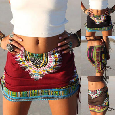 

Summer Women Girls Print High Waist Party Beach Pleated MIni Skirt Dress Hot