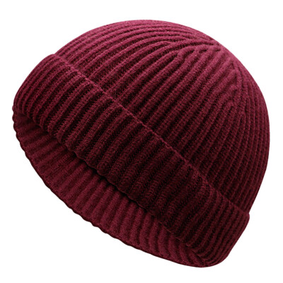 

Tailored Autumn And Winter Keep Warm Short Knit Hats Men And Women Pure Color Cap