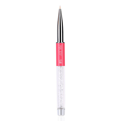 

Abody Nail Art Painting Brush 11mm Crystal Acrylic Nail Art UV Gel Painting Line Brush Nylon Hair Pen Manicure Nail Liner Tool