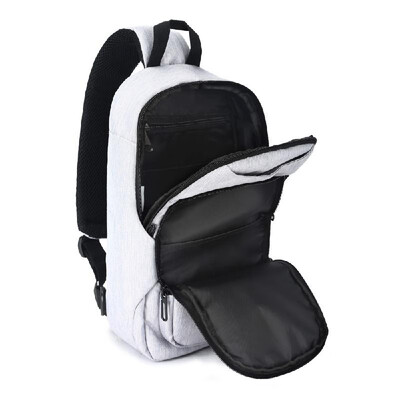

OZUKO Fashionable Portable Waterproof Large Capacity Oxford Fabric USB Business Chest Messenger Bag Cross Bag For Man