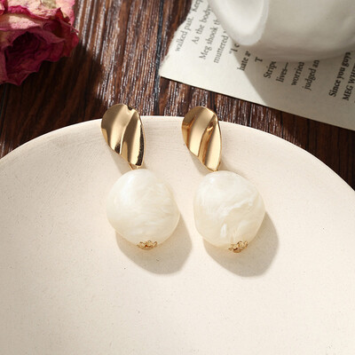 

Womens Earrings Korean Style Metal Geometry Acrylic Vintage Drop Long Earrings Fashion Jewelry Winter 2019 Accesorios Mujer