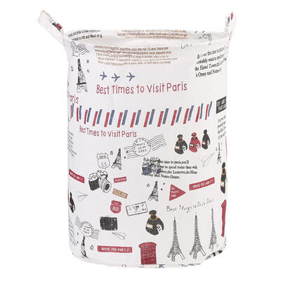 

Folding Laundry Storage Bucket Canvas Toys Sundries Barrel Organizer Basket