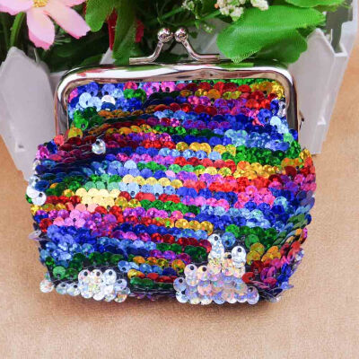 

Girl Sequins Mini Clutch Wallet Sequin Coin Purse Clutch Handy Wallet Small Key Coin Bag Pouch Women Mini Hasp Handbag