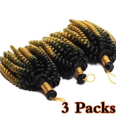 

3 Packs Jamaican Bounce Hair Short Curly Crochet Braids Hair Extension Curly Crochet Hair Synthetic Braids Twist Hair For Women