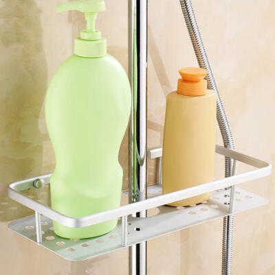 

Greensen Space Aluminum Bathroom Shelf with Towel Bar Wall Mounted Shower Storage Rack