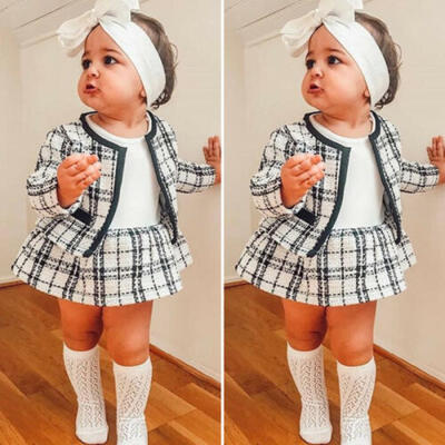 

US Baby Girl Kids Formal Outfits Toddler Outerwear Coat TopsTutu Dress Clothes