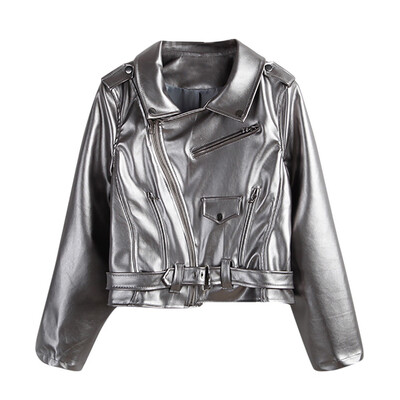 

Toponeto Fashion Womens Short Parka Coat Leather Biker Motorcycle Zipper Jacket Outerwear
